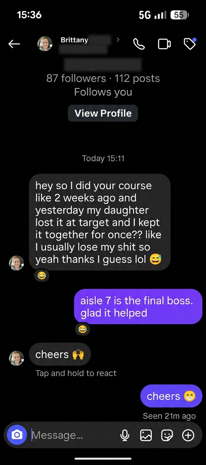 Blurred feedback screenshot from Brittany