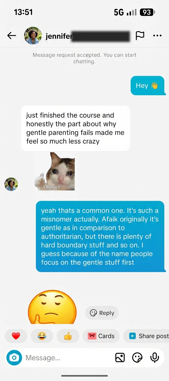 Blurred feedback screenshot from Jennifer