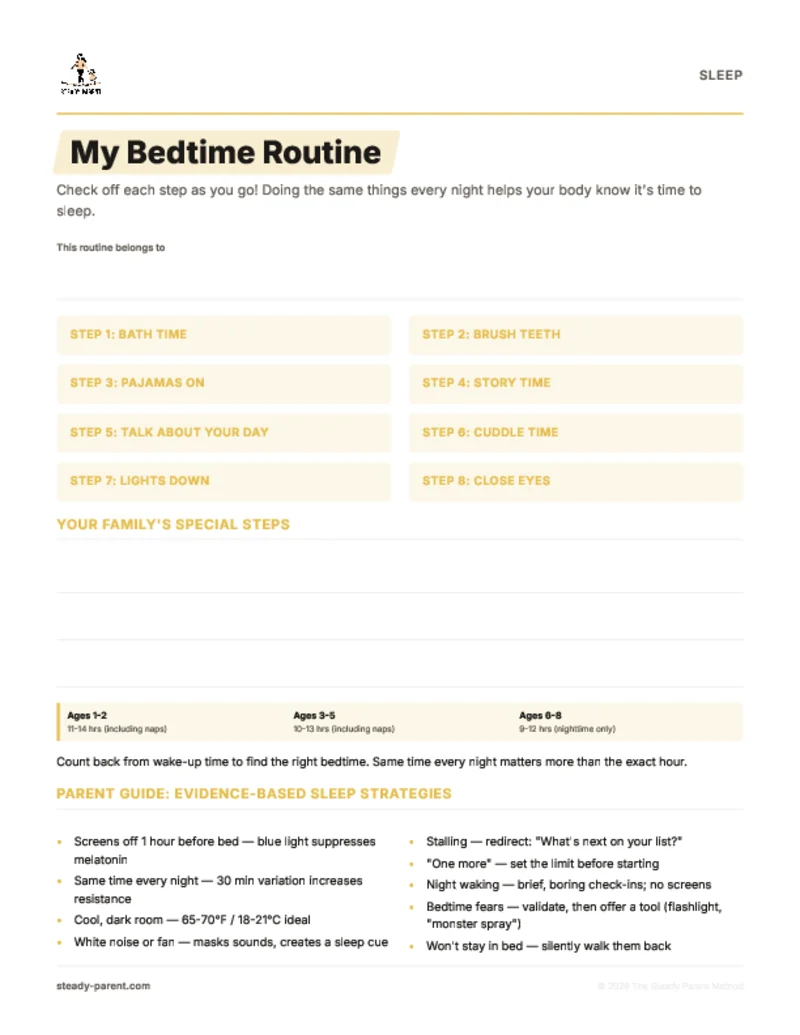 Bedtime Routine Visual Schedule