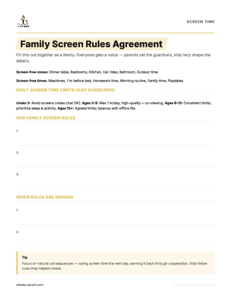 Family Screen Rules Agreement
