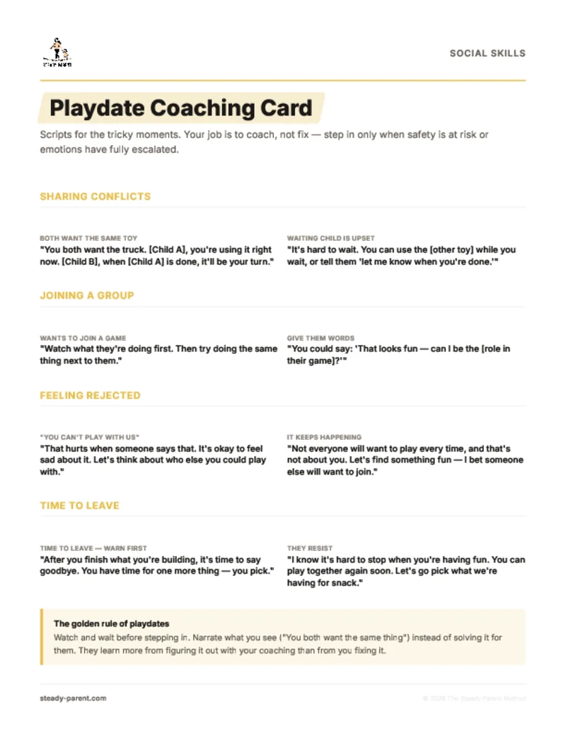 Playdate Coaching Card